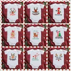 Хлопковая детская одежда мой первый Рождественский детский Боди белый комбинезон с коротким рукавом для новорожденных милый новорожденный Рождественский подарок