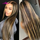 Ali Coco прозрачные выделяющие цветные человеческие волосы парики предварительно выщипанные кружевные части человеческие волосы парики Омбре фронтальный парик для черных женщин