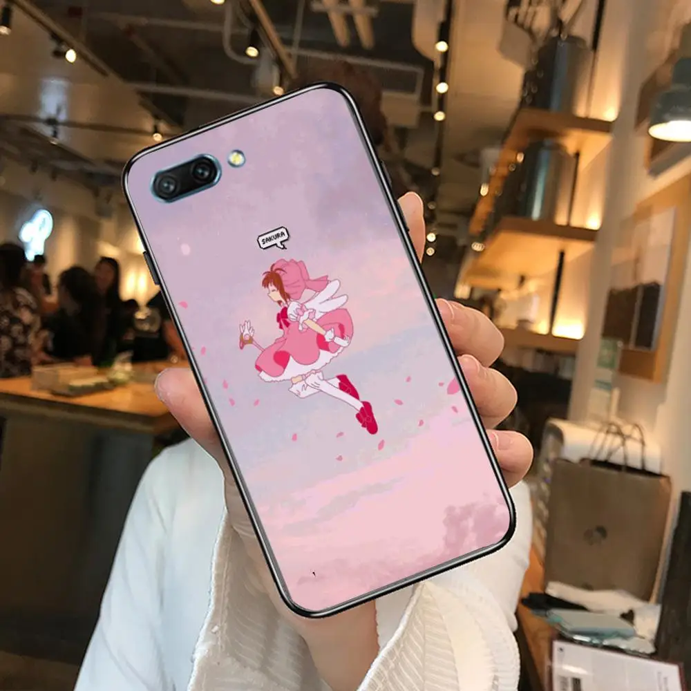 

Anime Girl SAKURA clear Phone Case For Huawei Honor 10 9 8 7 N Pro Lite A C RU Black Etui Coque Hoesjes comic fashion