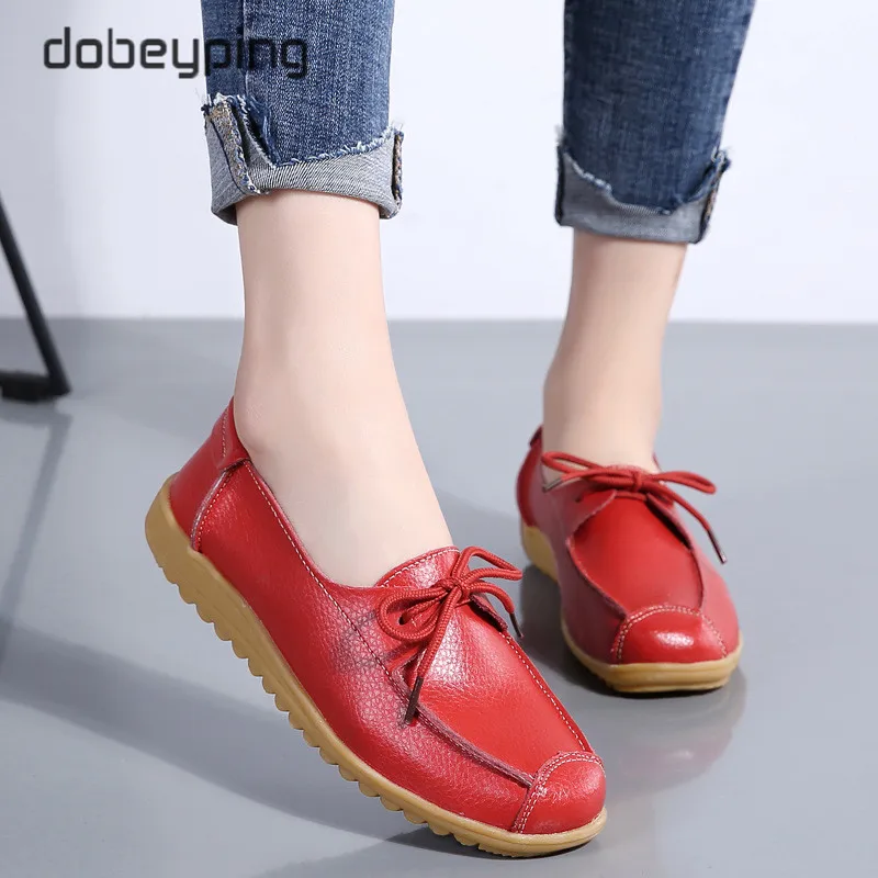 Женские лоферы из натуральной кожи Мягкие прогулочные туфли на плоской подошве