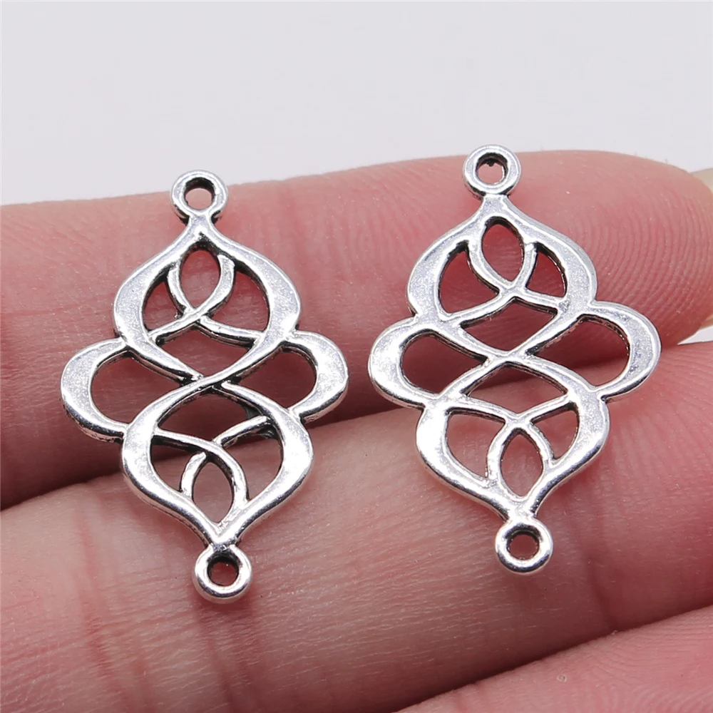 

WYSIWYG 10 шт./лот ювелирные изделия Diy ручной работы ремесло амулеты античный серебряный цвет 17x26 мм китайский узел разъем