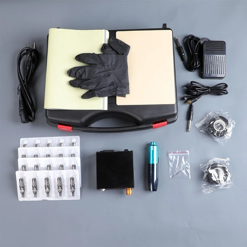 

Tattoo Machine Kit Pen Rotary Tattoo Machine Cartridge Needles Power Supply for Artists