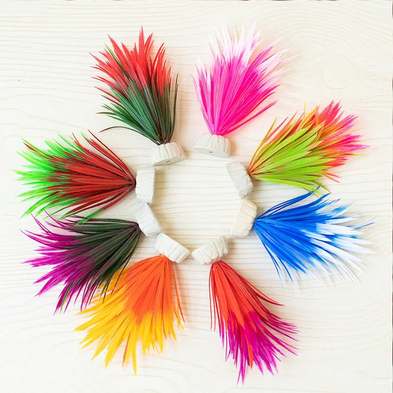 Искусственная пластиковая большая трава с листьями аквариум подводная лодка