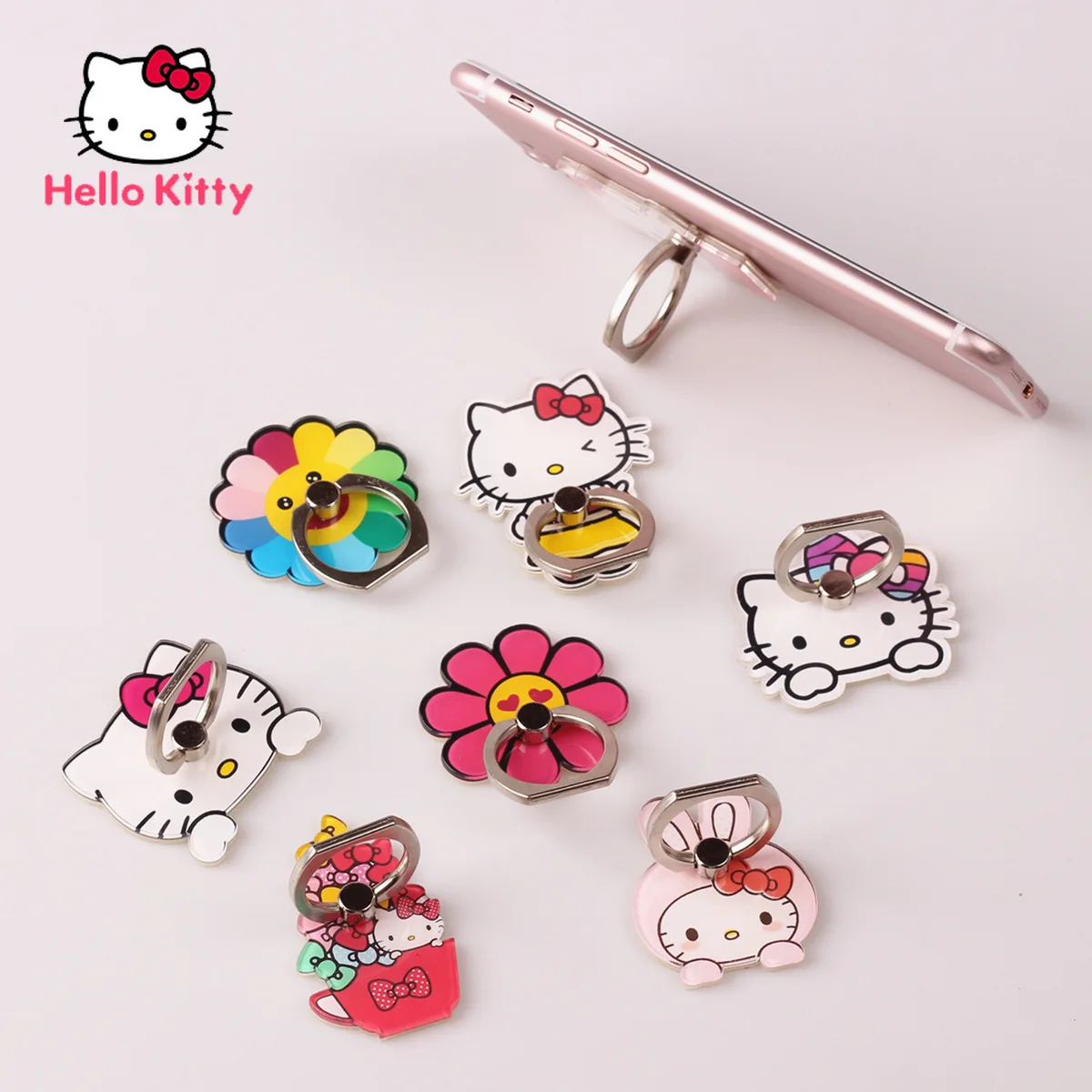 

Hello Kitty Cartoon Lazy Desktop Creative Stand Cat Phone Ring Buckle Stand