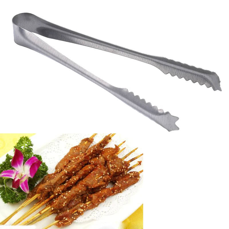 

Stainless Steel BBQ Tongs Meat Food Clip Barbecue Tools Grill Baking Salad Steak Vegetable Pasta Kitchen Accessories