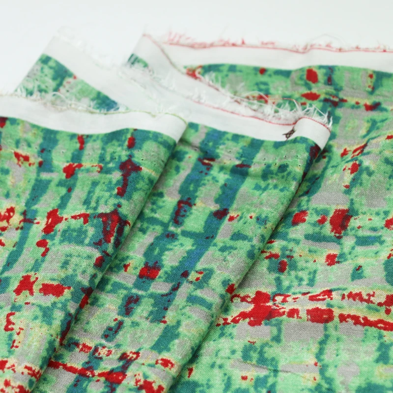 100*145 см зеленая Геометрическая хлопковая ткань мягкая детская одежда материал