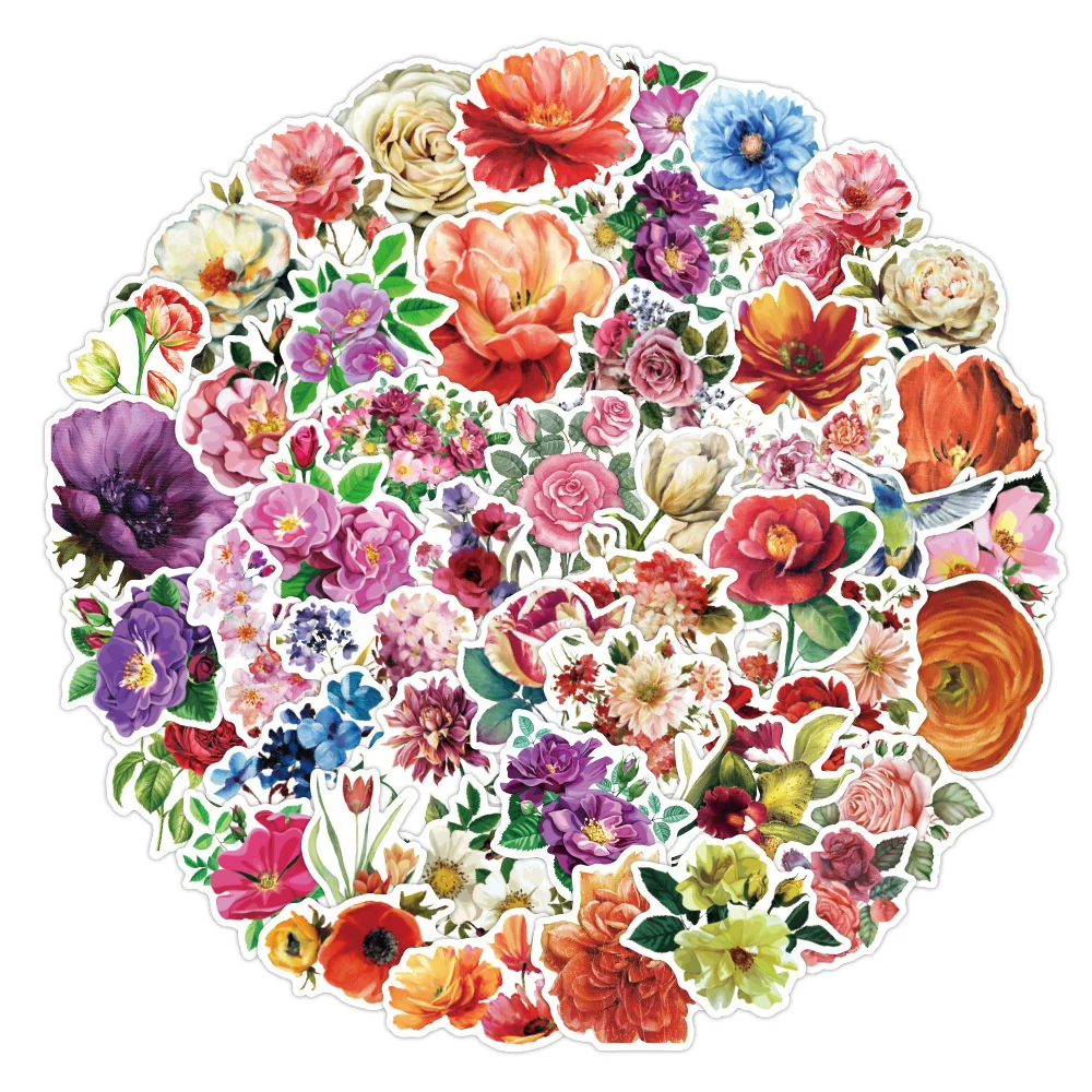 

10/30/50PCS Flower Cartoon Graffiti Sticker Waterproof Luggage Compartment Notebook Scooter Helmet WaterCupRefrigeratorWholesale