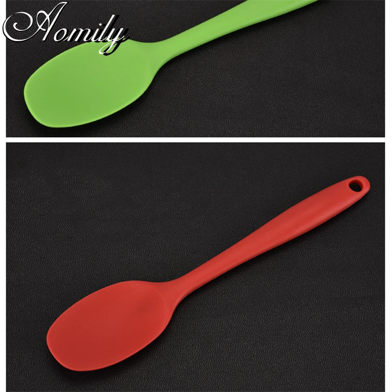 Шпатель Amoliy ложка для супа кухонная посуда силиконовая с длинной ручкой утварь