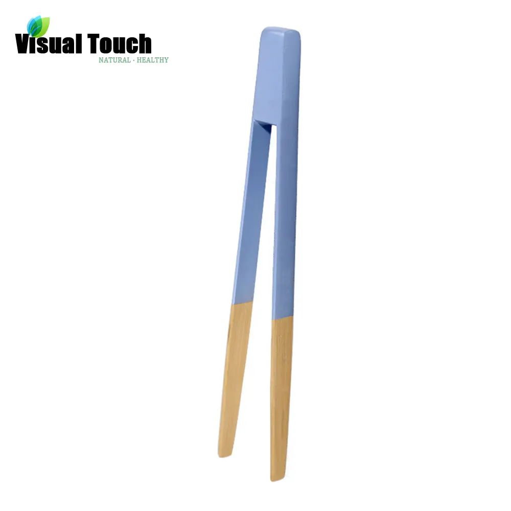 

Visual Touch 1pc Colorful BBQ Food Tong Cake Toast Clip Bamboo Kitchen Utensils 10" Barbecue Meat Cooking