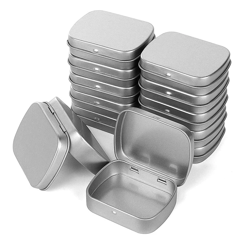 Metal Containers-12 Pack Metal Tin Box Mini Portable Box Containers for Drawing Pin, Bead Earring Jewelry Storage