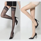 5-1 пара Для женщин Сапоги выше колена длинные гетры сексуальное женское белье прозрачное полосатые гольфы женские, который не скользит, высокие сапоги до колена в чулках