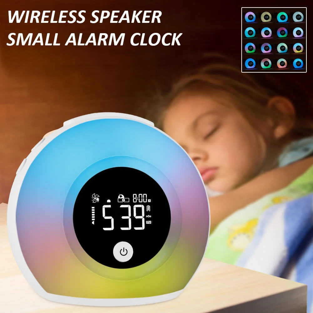

New Bluetooth Speaker Night Light Dimmable Wireless Light for Kids Bedroom Colors Changing Alarm Clock Music Wake Up Light