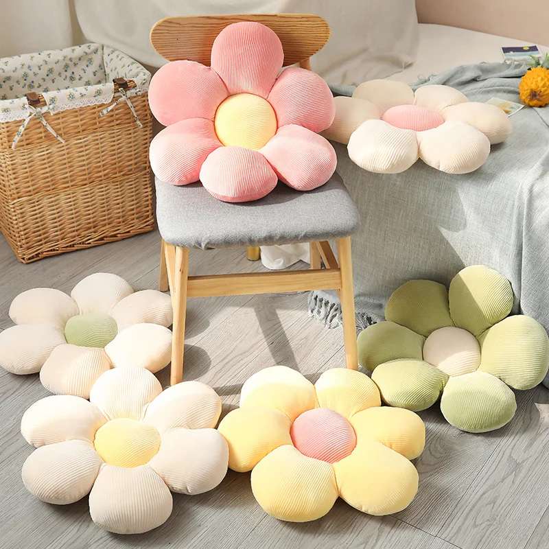 

40-60CM Colorful Flower Stuffed Plush Kawaii Toy Filled Comfort Doll Soft Sofa Cushion Cartoon Fruit Pillow For Children Gift