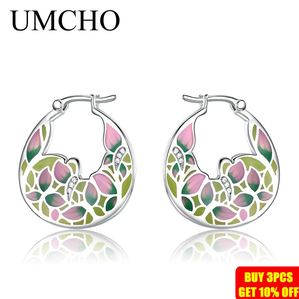 Женские серьги-клипсы с эмалью UMCHO элегантные вечерние серьги кубическим