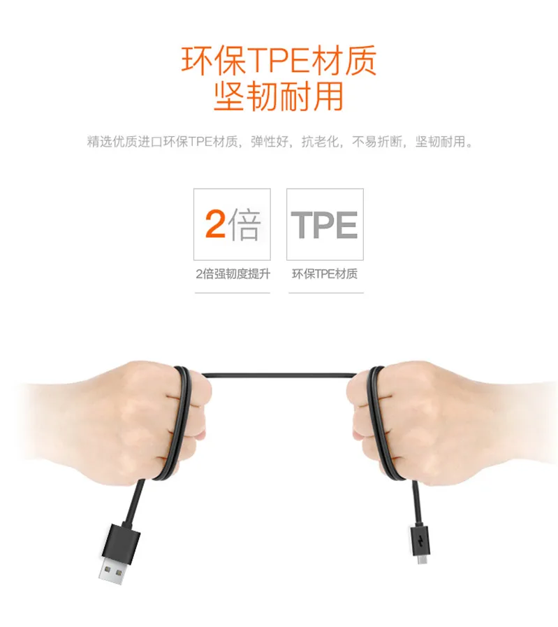 Оригинальный Xiaomi micro usb короткий кабель Черный зарядный для синхронизации данных