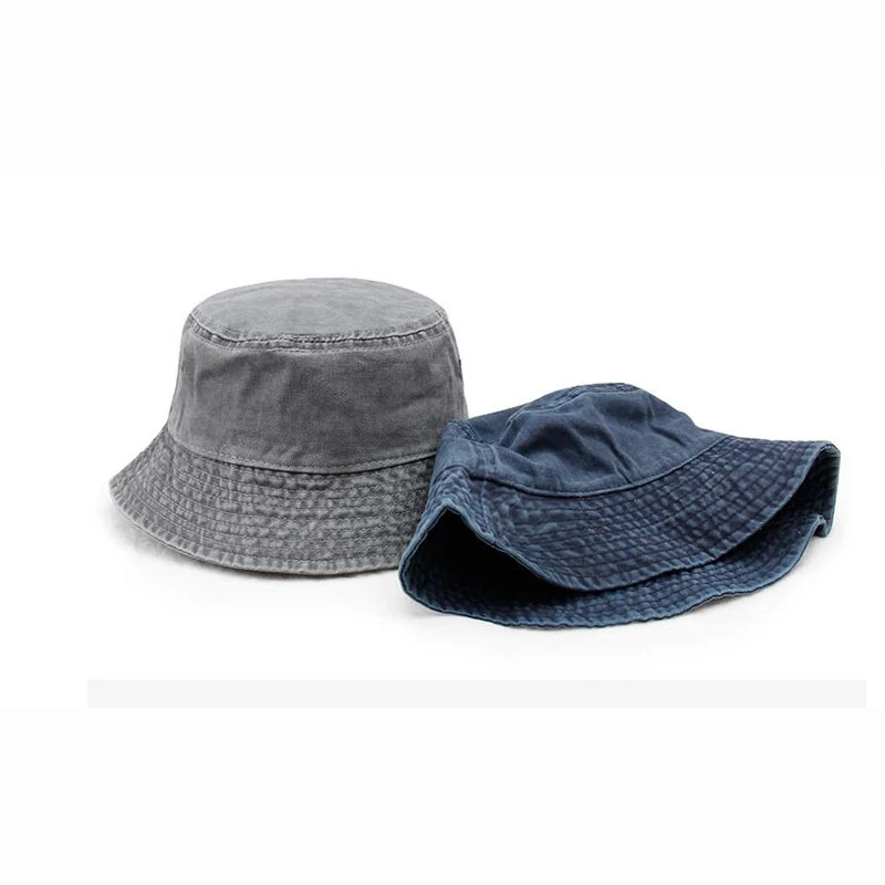 

New High Quality Foldable Fisherman Hat Washed Denim Bucket Hats Unisex Fashion Bob Caps Hip Hop Gorros Panama Bucket Cap2021