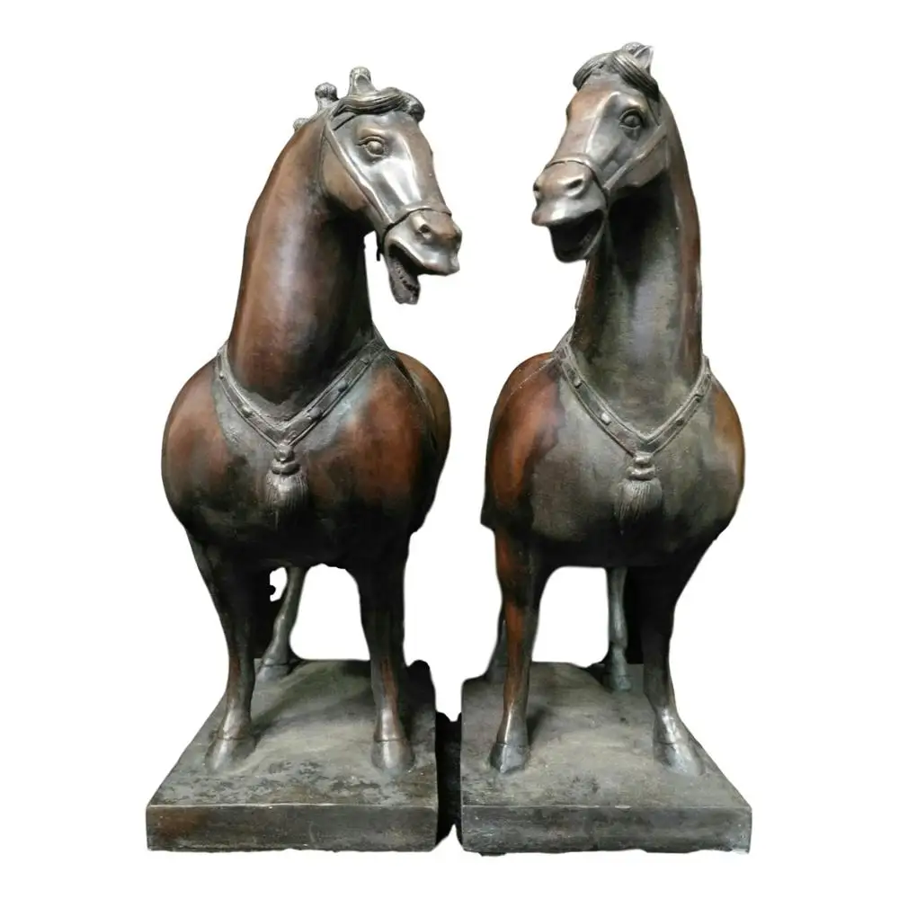 

LaoJunLu A Pair Of Old Tibetan Tires With Fat Horses In Tang Dynasty Imitation antique bronze masterpiece collection of