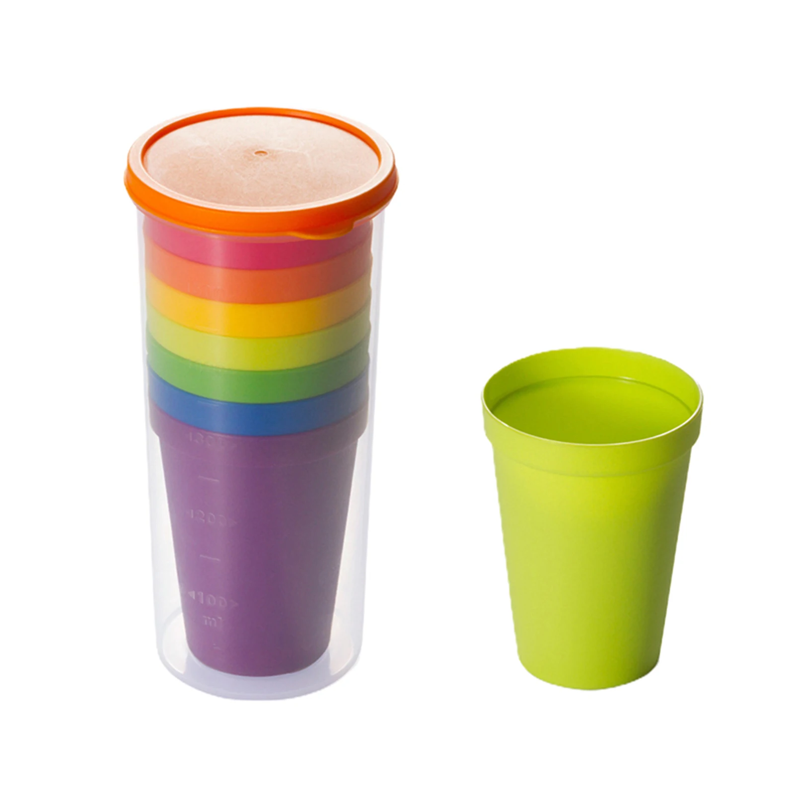 

Plastic Cups Set Plastic Multi Colors Reusable Portable Rainbow Drinking Cups For Indoor Outdoor DFDS889