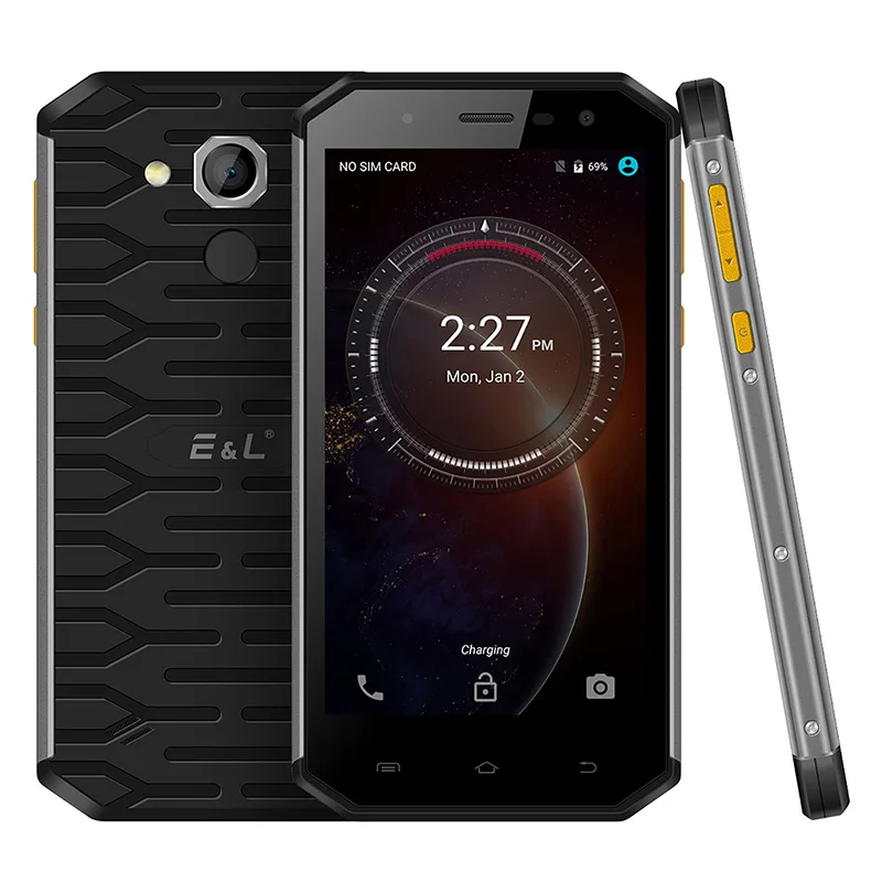 E& L S50 3 ГБ+ 32 ГБ IP68 Водонепроницаемый 4G LTE мобильный телефон Android 6,0 MT6753 Восьмиядерный 2700 мАч 13,0 МП отпечаток пальца смартфон - Цвет: Черный