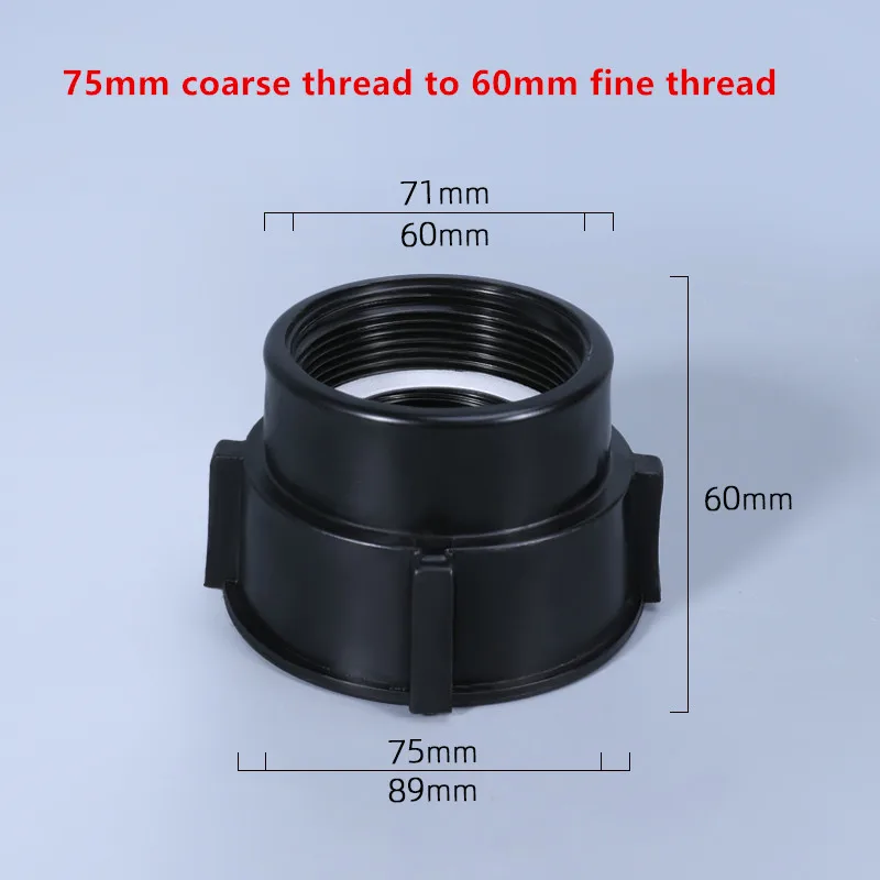 DN50 IBC Tank Adapter 75 mm Coarse Thread to 60mm Fine Fitting Garden Pipe Replacement Connector |