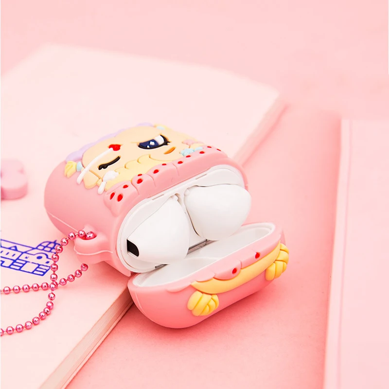 Новый мультфильм силиконовый наушник чехол для Apple AirPods 2 милый Kawaii розовый