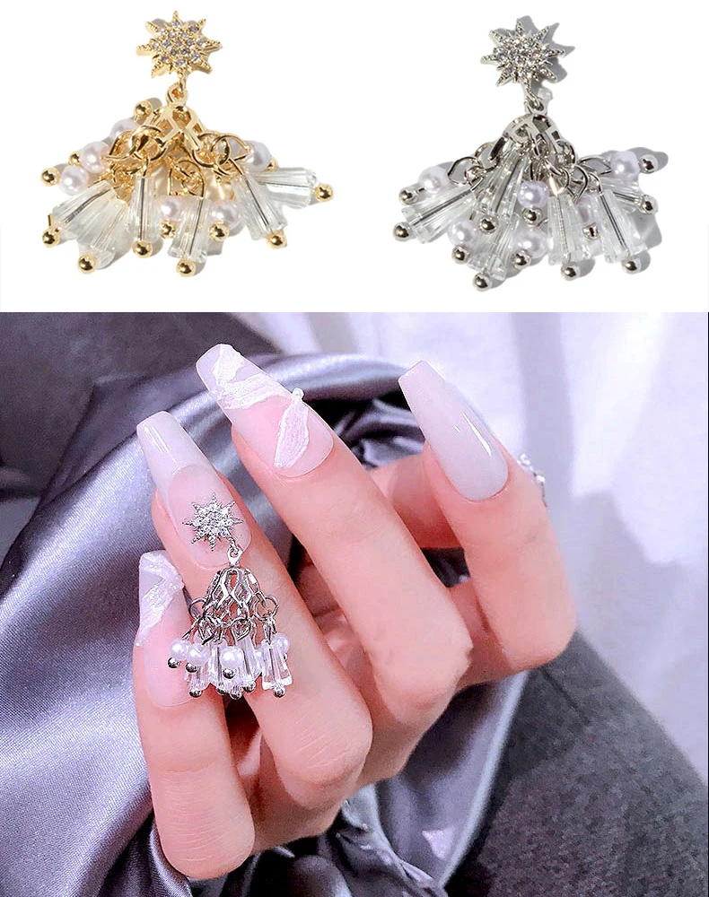 

Nail Decoration Elegant Designs Alloy With Exquisite Zircon Rhinestones 5 pcs/Set Nail Tips For Beauty Salons