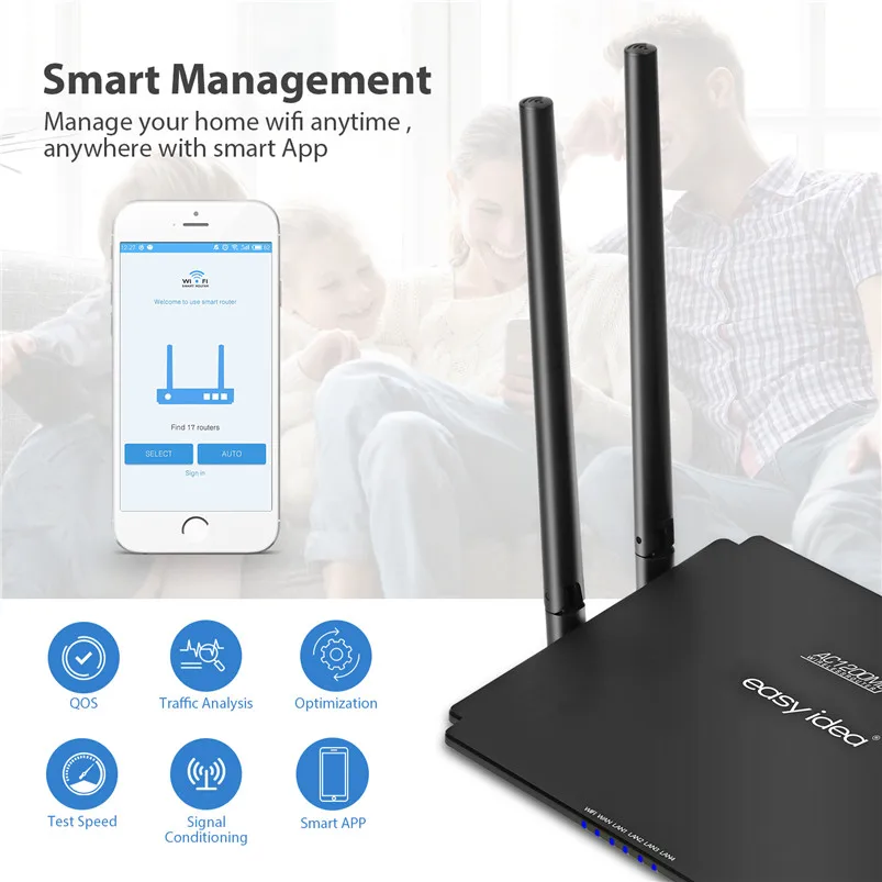 Wifi Router Wireless repeater 1200Mbps 5Ghz Wi-Fi Booster Dual Band Range Extender Wi Fi Signal Amplifier Access Point | Компьютеры и