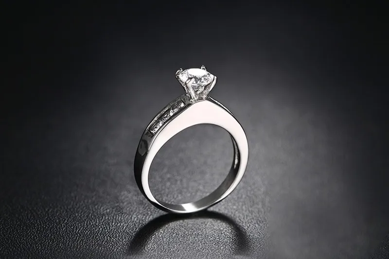 Vnox Для женщин Обручение кольцо cz камень обещание Кольца для Свадебные