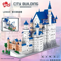 lezi lz8020 miniature diamond small particle architectural model series neuschwanstein castle building blocks childrens toys
