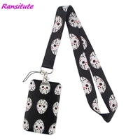 ransitute r1533 horror killer lanyard credit card id holder student travel bank bus business card cover badge phone accessories