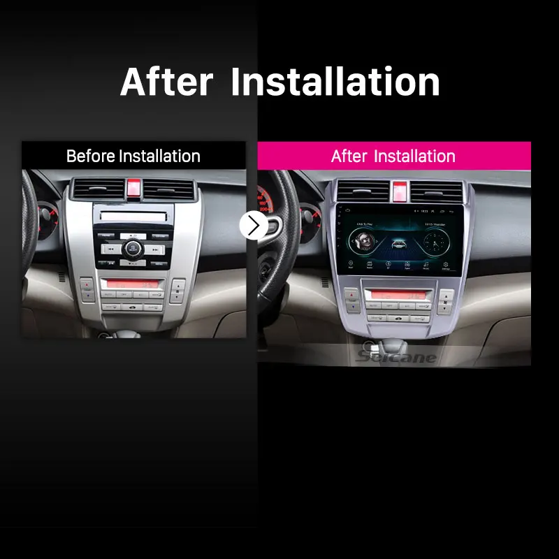 Seicane 10 1-дюймовый Автомобильный GPS стерео радио Android 9 1 для 2008-2013 Honda City Auto A/C 2.5D экран