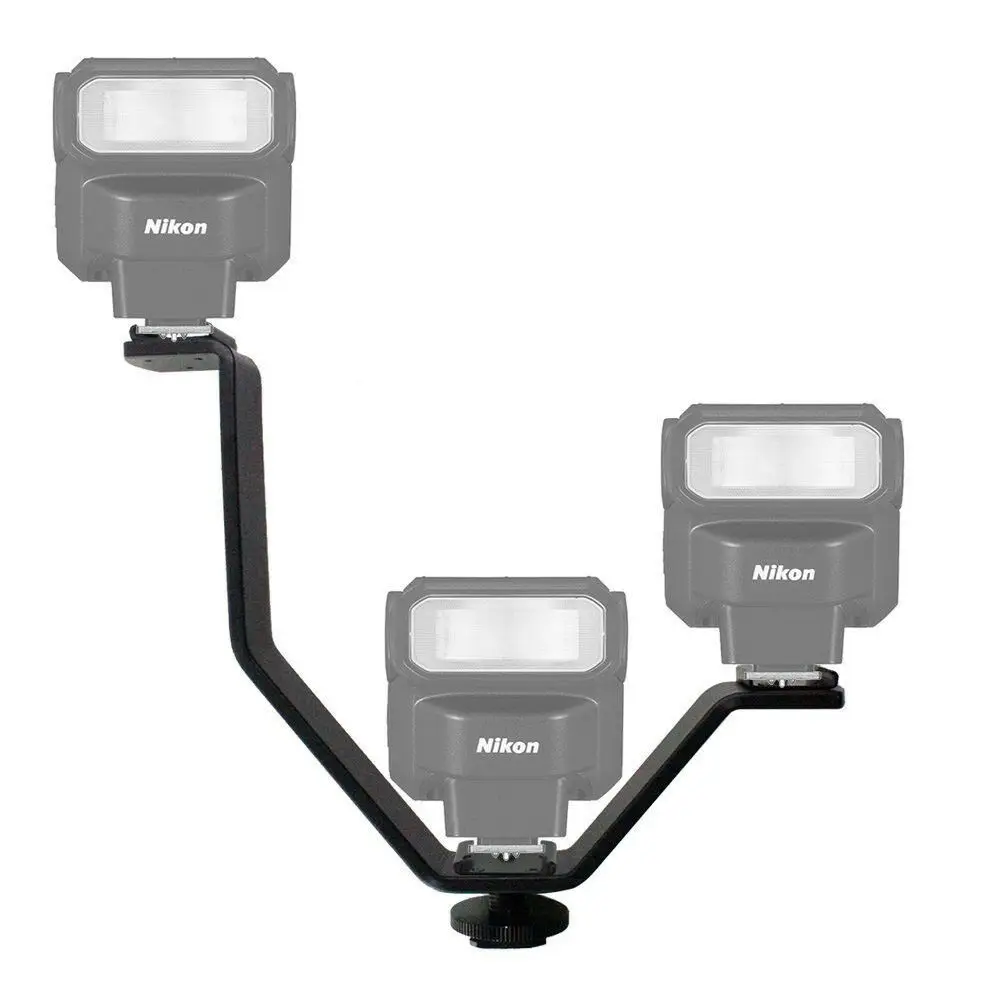 V образный тройной Кронштейн Горячий башмак для вспышки Speedlite DSLR камеры микрофон