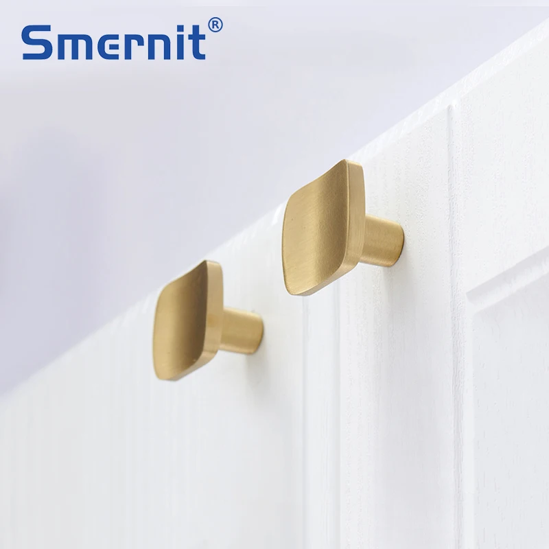 Латунные дверные ручки простые золотые для мебели кухонного шкафа ящика