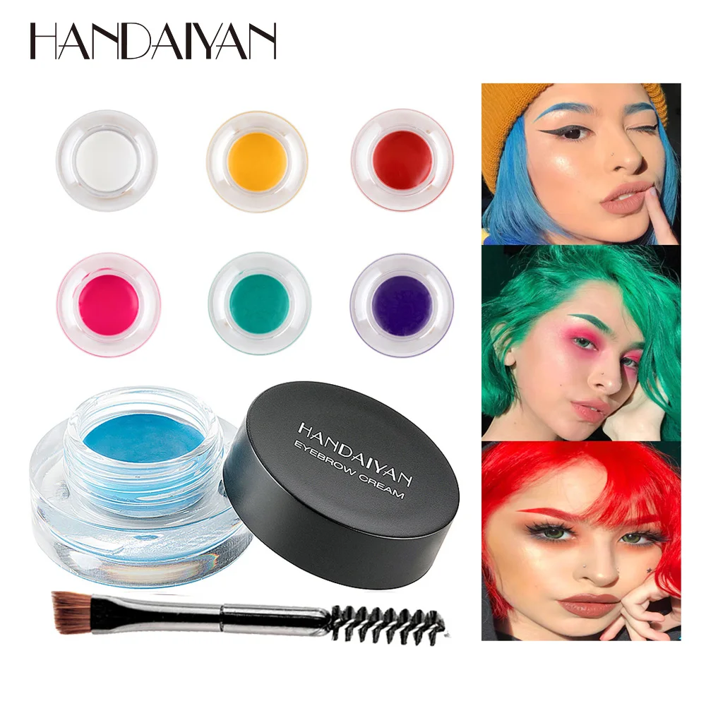 

HANDAIYAN Colorful Eyebrow Tint Makeup Waterproof Eyebrow Pomade Gel Enhancer Cosmetics Eye Makeup Eye Brow Cream with Brush Kit