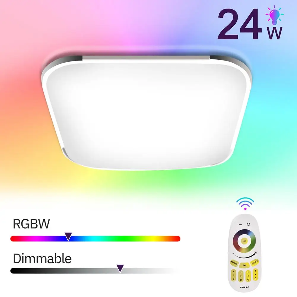 

Современный светодиодный RGB потолочный светильник, лампа для спальни с Wi-Fi и дистанционным управлением, 24 Вт, умное управление