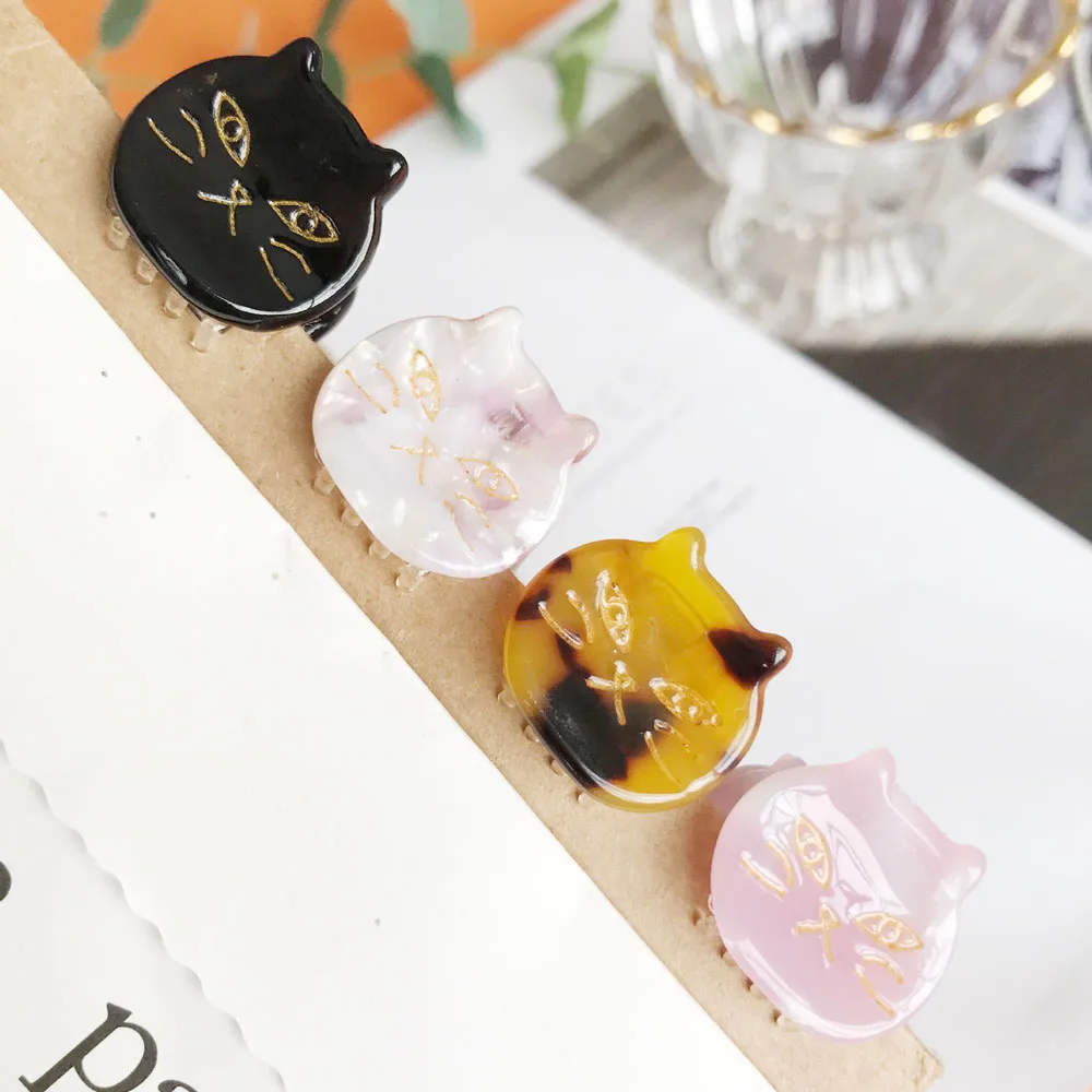 Cat Acetic Acid Hairpin Small Catch Clip Adult Bangs Hair Claw Accessories Classic Headwear Headdress |