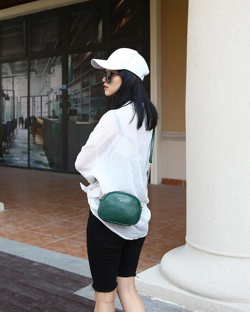 

Female Bags 2021 Women'S Luxury Designer Brand Fashion Pure Leather Top Layer Soft Leather Simple And Versatile Small Bag Round