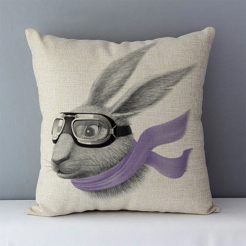 Милые животные с принтом киви птицы заяц овец дикий кабан искусственная Подушка