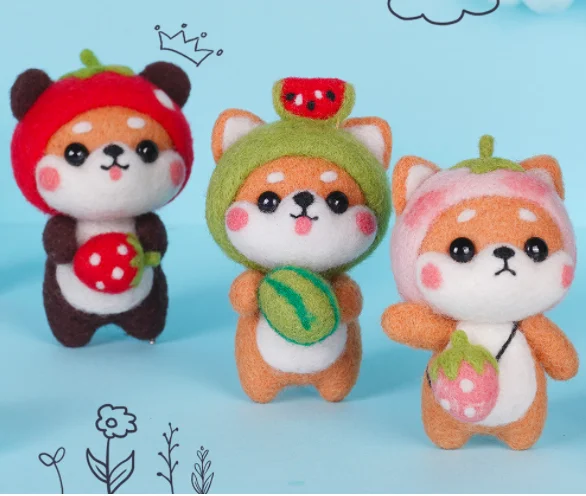 

Набор для вышивки шерстяной куклы щенка войлочная игла валяние украшение рукоделие сделай сам