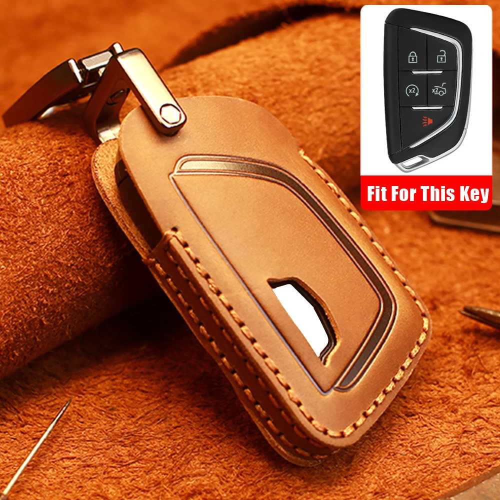Распродажа высококачественный кожаный чехол для автомобильного ключа Cadillac CT5 2019