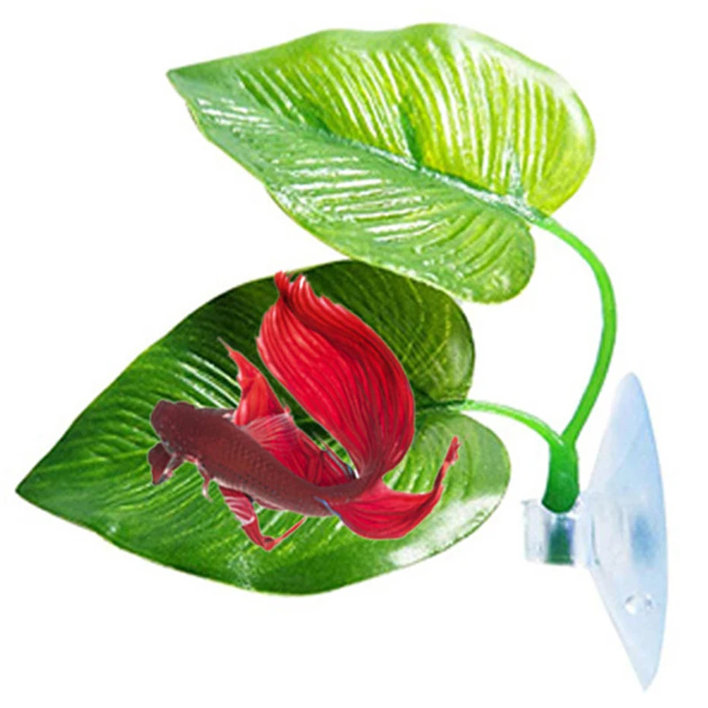 Искусственные растения для аквариума лист гамак рыбы Betta Fish резервуар