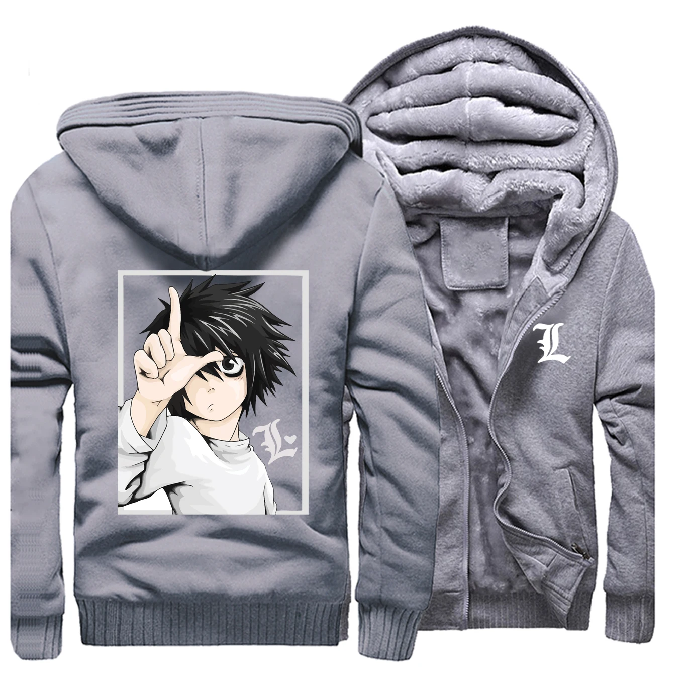 Death Note/зимняя мужская флисовая Толстая теплая куртка мужские пальто и куртки