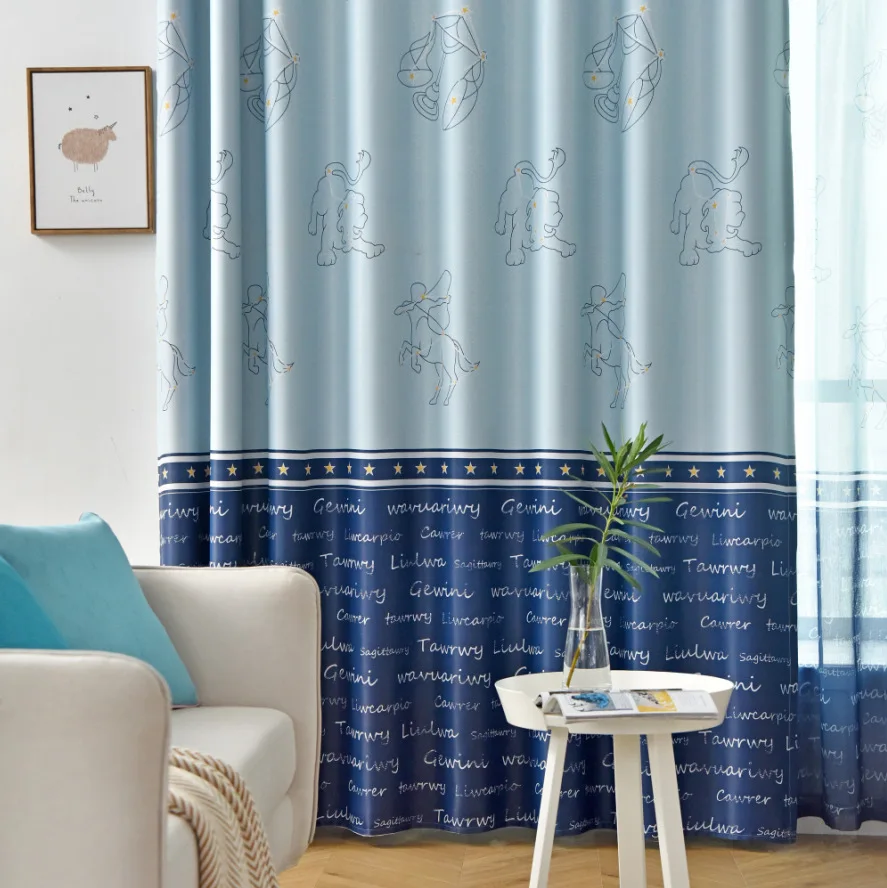 Northern Europe's Twelve-Star Simple and Modern Full-light Curtains for Living Dining Room Bedroom. | Дом и сад