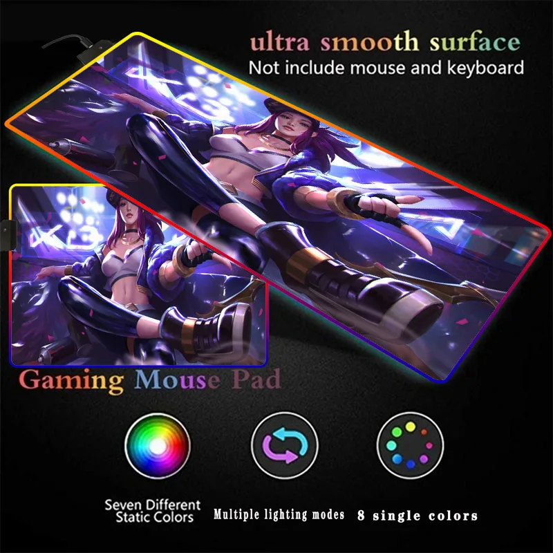 XGZ Аниме Коврик для мыши RGB модный сексуальный красивый узор LED коврик USB подсветка