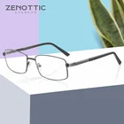 ZENOTTIC металлическая оправа для очков Модные мужские Бизнес Стиль квадратные сверхлегкие оптические очки для близорукости по рецепту
