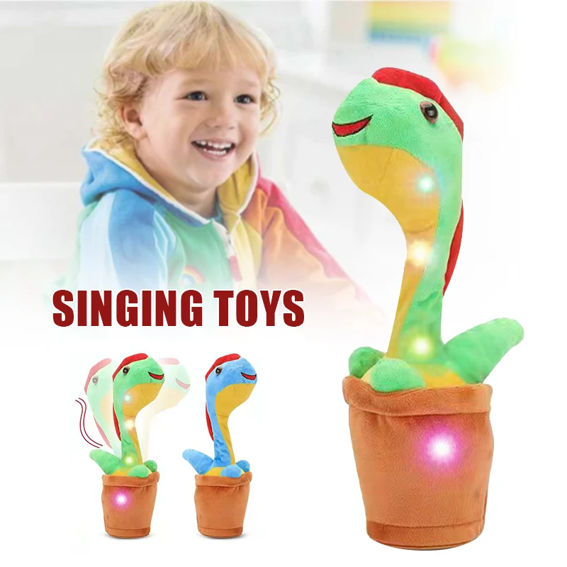 

Kids Dinosaur Plush Toy Singing & Dancing Dinosaur Plush Holiday Decoration With Luminous Function Stuffed Toy Gifts