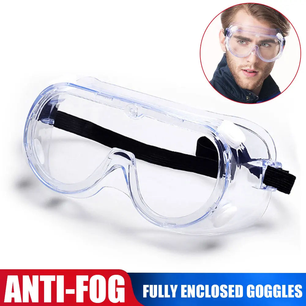 Новые Полностью закрытые защитные очки из поликарбоната с прозрачными линзами