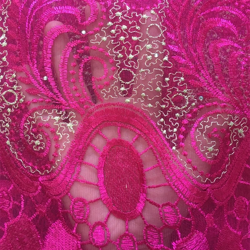 Африканская Тюлевая кружевная ткань с вышивкой вина Высококачественная