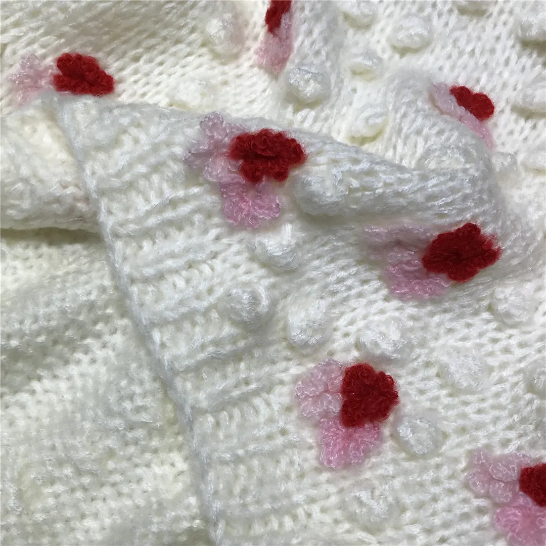 2020 New Fall Winter Loose Sweater Women O-Neck Handmade Woolen Ball Flowers Long Sleeve Casual Pullovers Knitwear Jumper Female | Женская