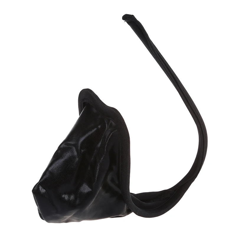 Кожзам C-String Трусы-невидимки для мужчин-черный |